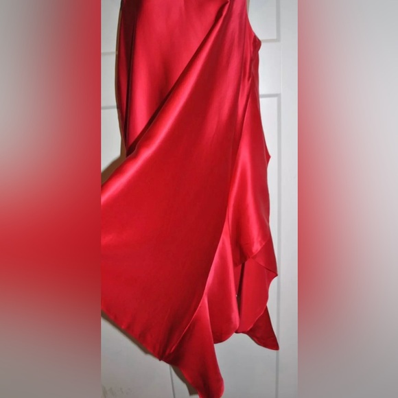 CINQ A SEPT Romeo Top in Camilla Red Silk Ruffle Strappy Top size M NWT $345 - Picture 3 of 7